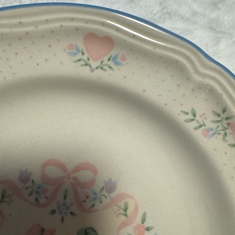 Vintage Tienshan Stoneware "Memories"  3 Salad Plate Set Cottagecore Country EUC - Picture 8 of 10